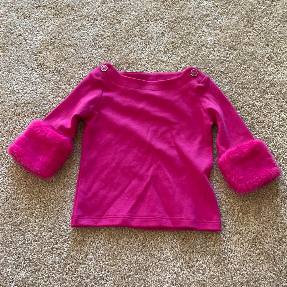 Janie and Jack baby girls pink shirt